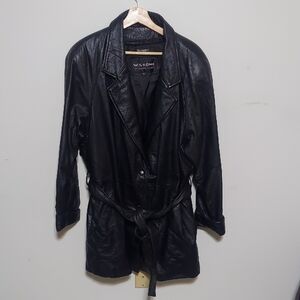 Vintage Wilson Women's Sleek Black Leather Jacket W/ Zip-out Thinsulate Liner